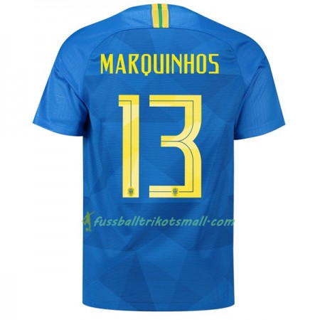 Günstige Fußballtrikots Brasilien Marquinhos 13 WM 2018 Auswärts-trikot kaufen